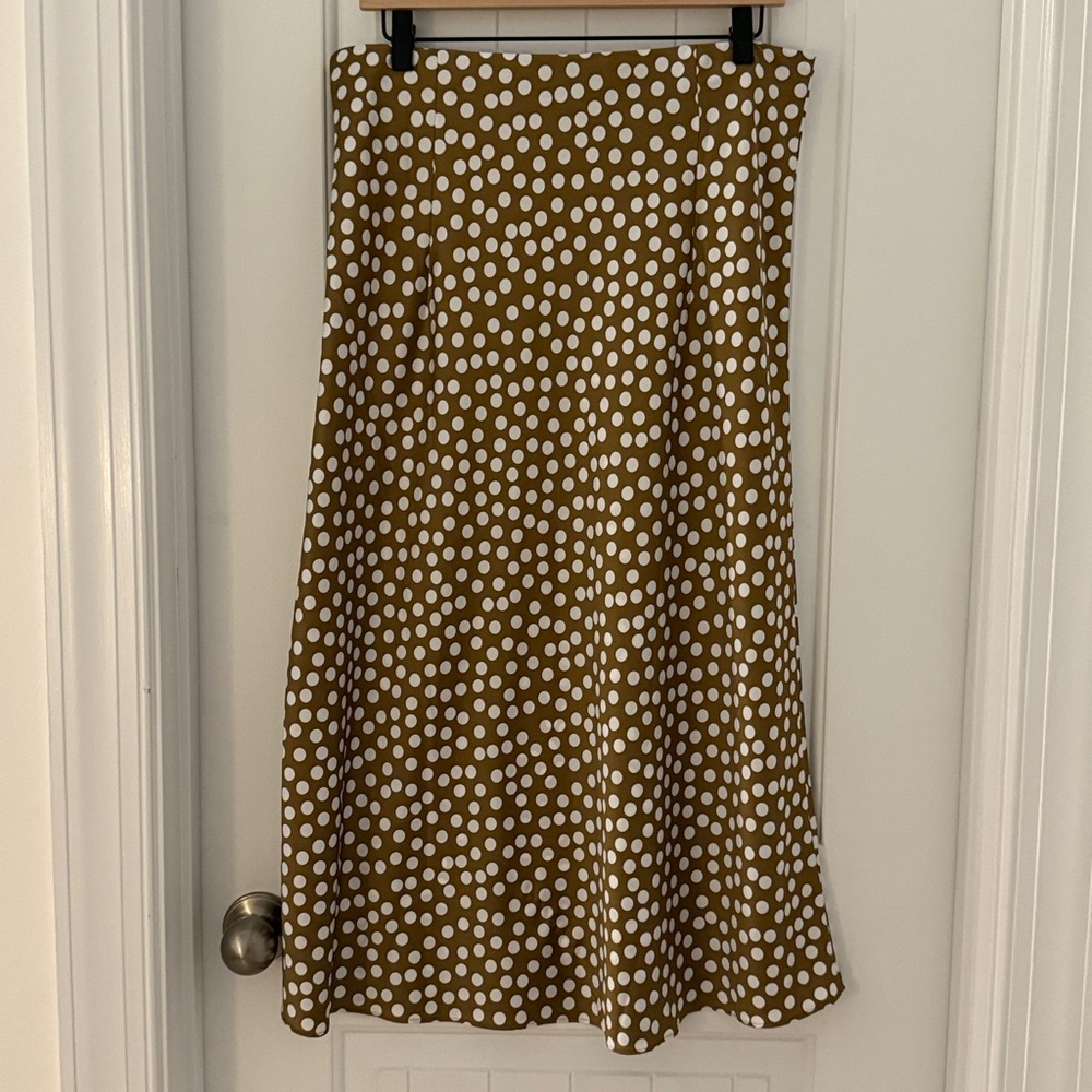 J.Crew polka dot midi skirt in machine washable fabric (size L) - Picture 3 of 5